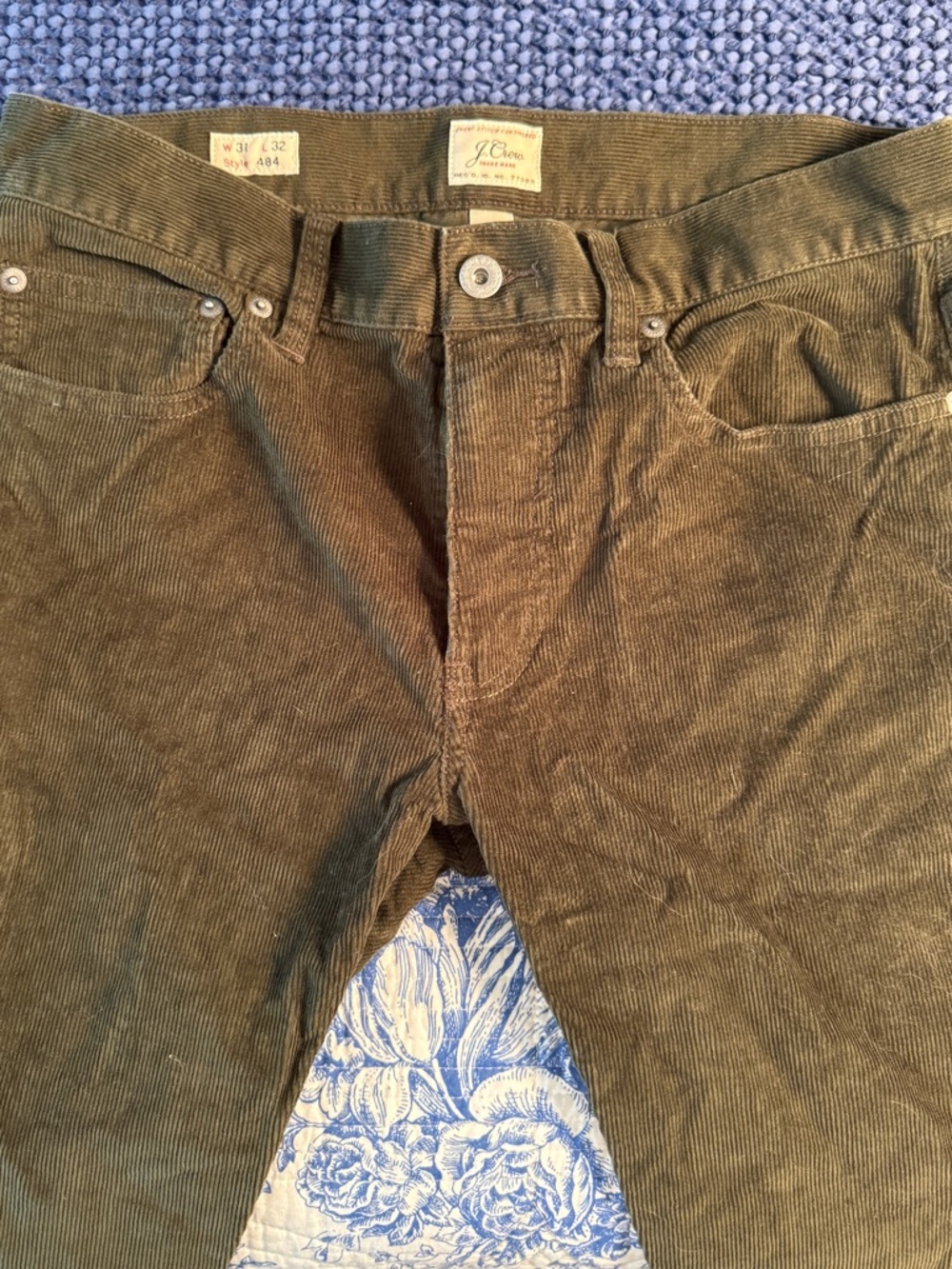 J. Crew Olive Green Corduroy Pants